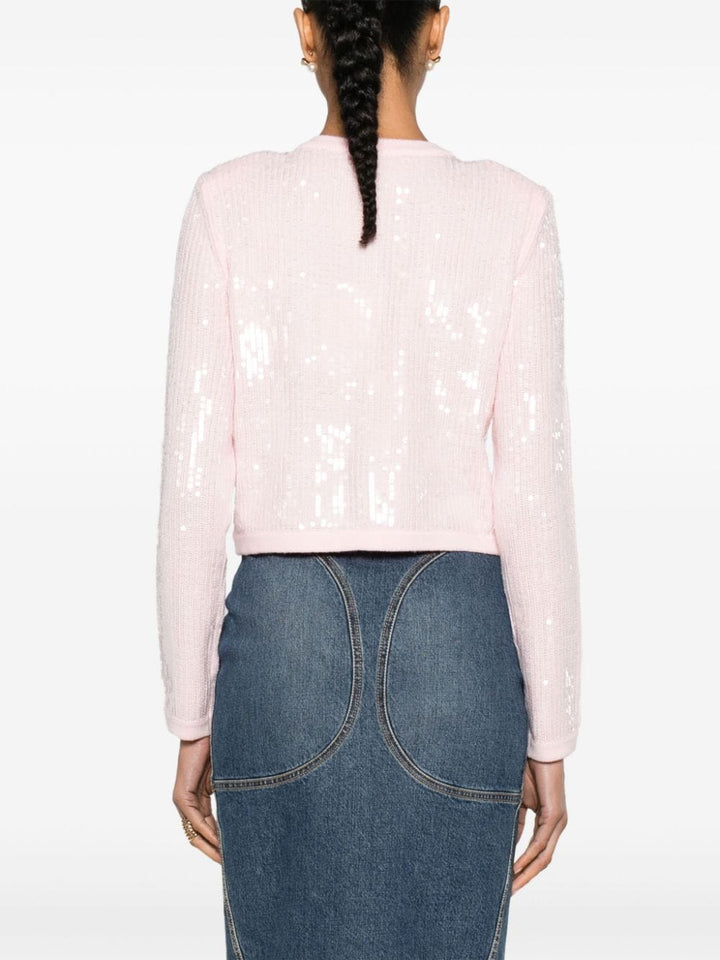 Pink Sequin Knit Cardigan