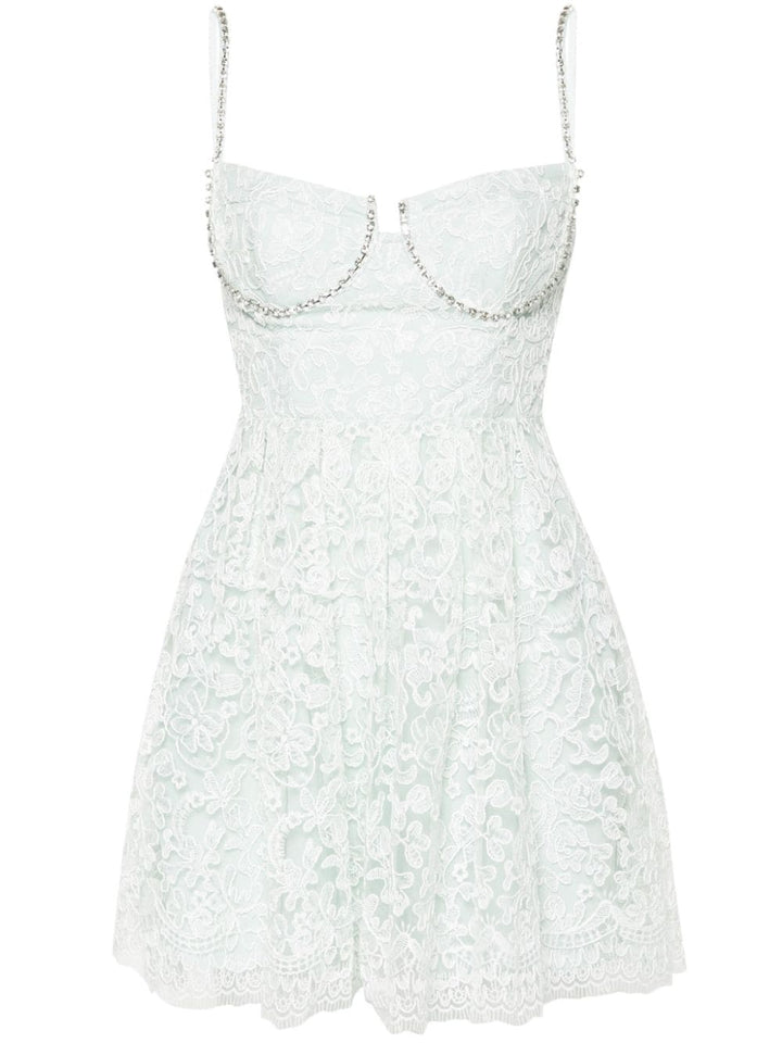 Green Cord Lace Mini Dress