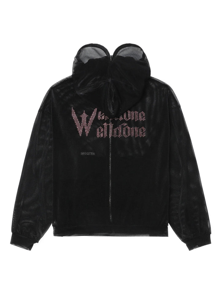 Black Embroidered Full Zip-Up Blouson