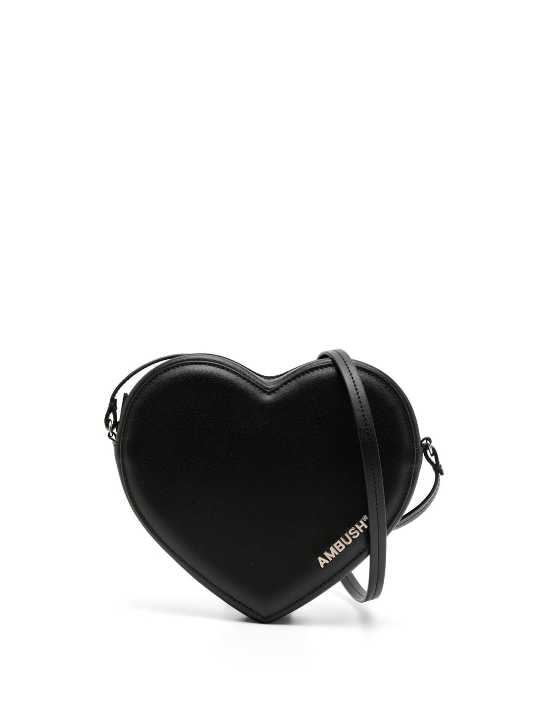 Heart Flat Crossbody Black