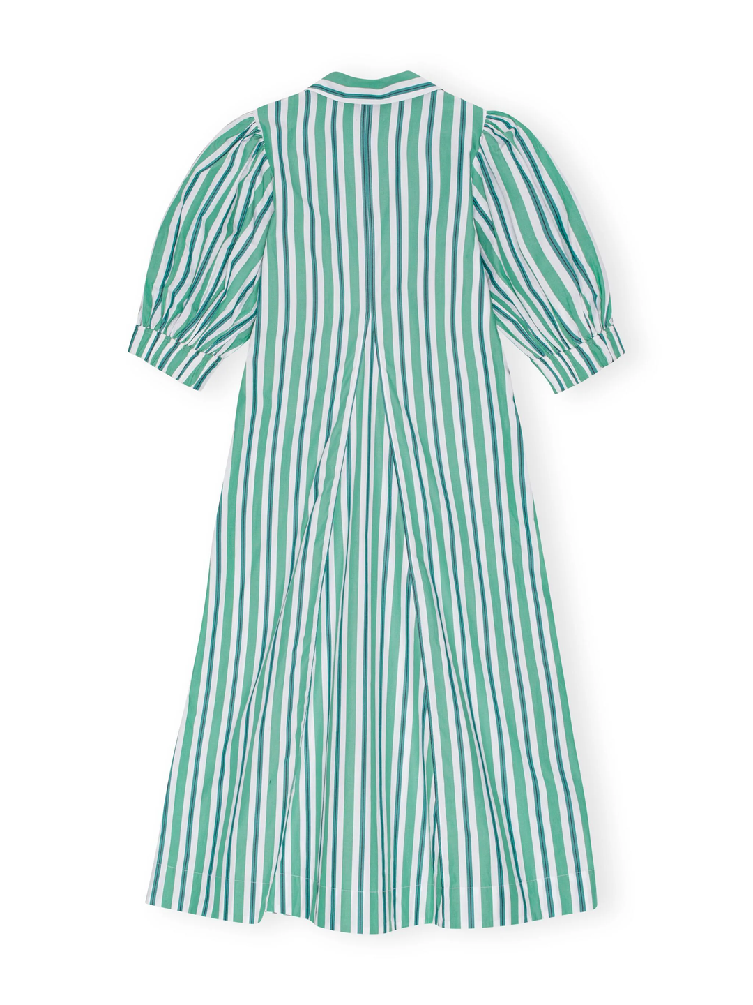 Stripe Cotton Collar Long Dress