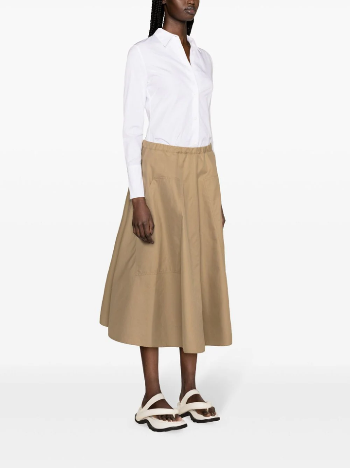 Elastic Waist With Pocket Skirt