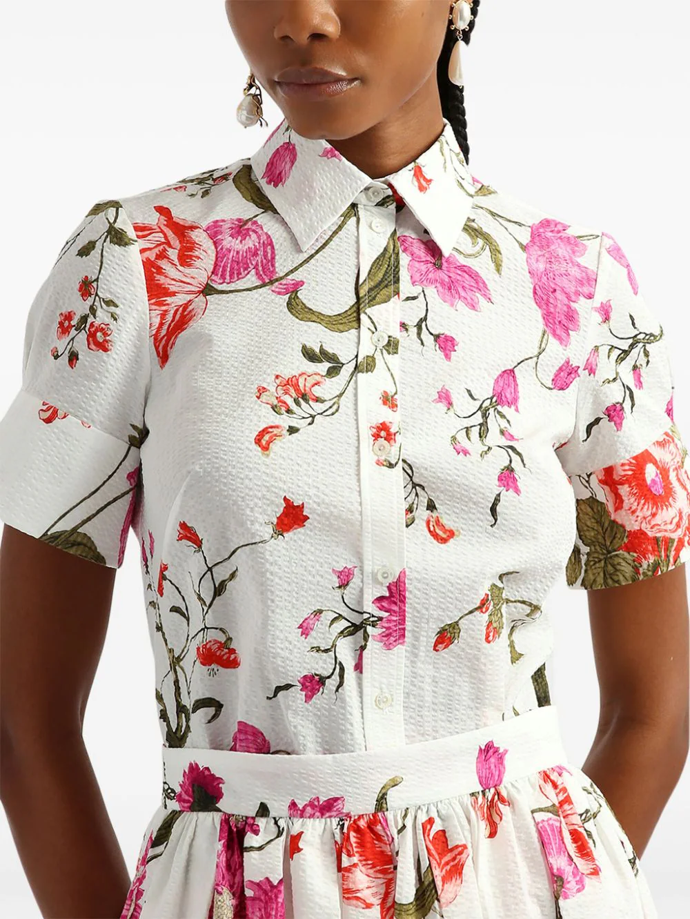 Flared Cuff Short Sleeve Shirt