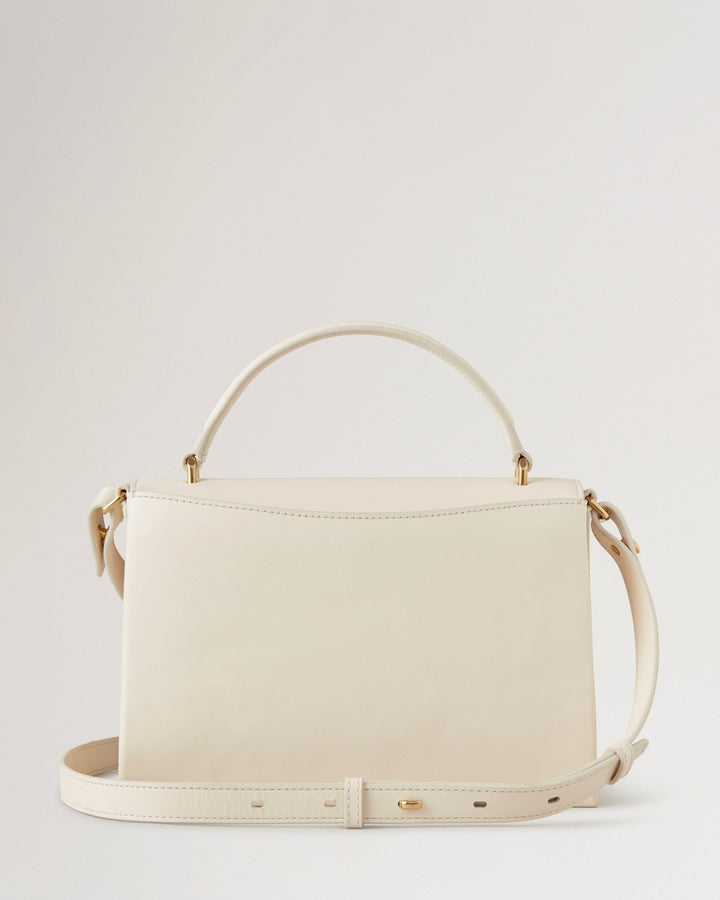 Lana Top Handle Eggshell High Gloss Leather