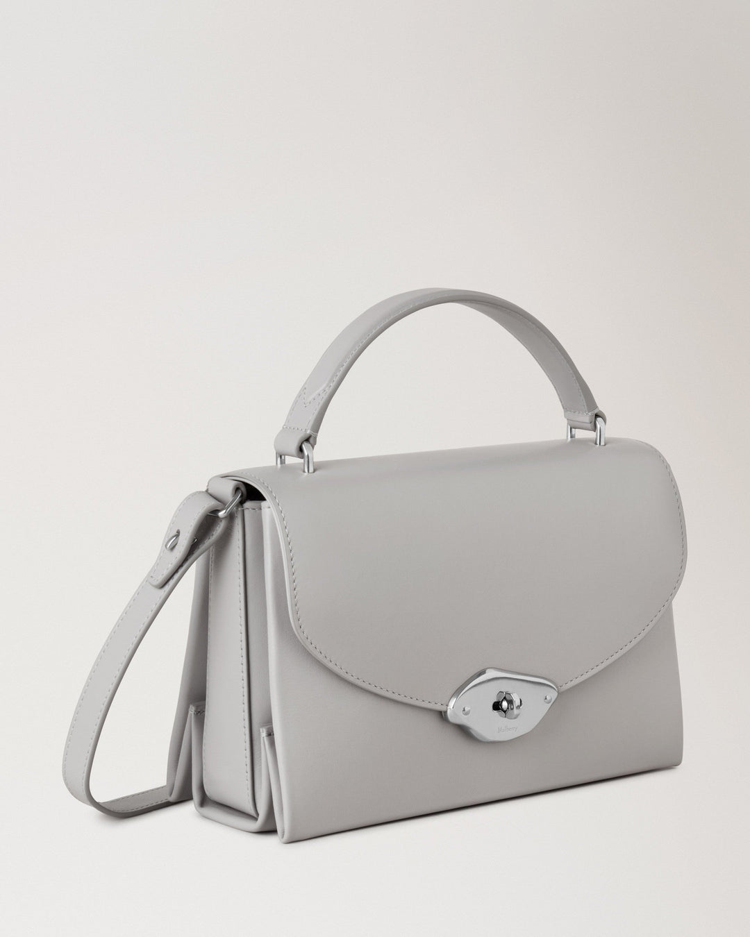 Lana Top Handle Pale Grey High Gloss Leather