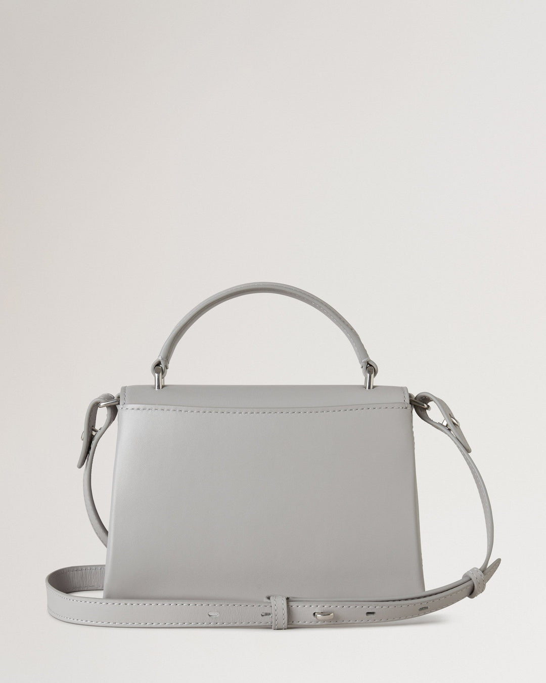 Small Lana Top Handle Pale Grey High Gloss Leather