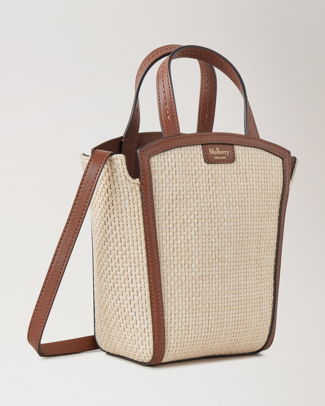 Clovelly Mini Tote Ecru & Bright Oak Raffia