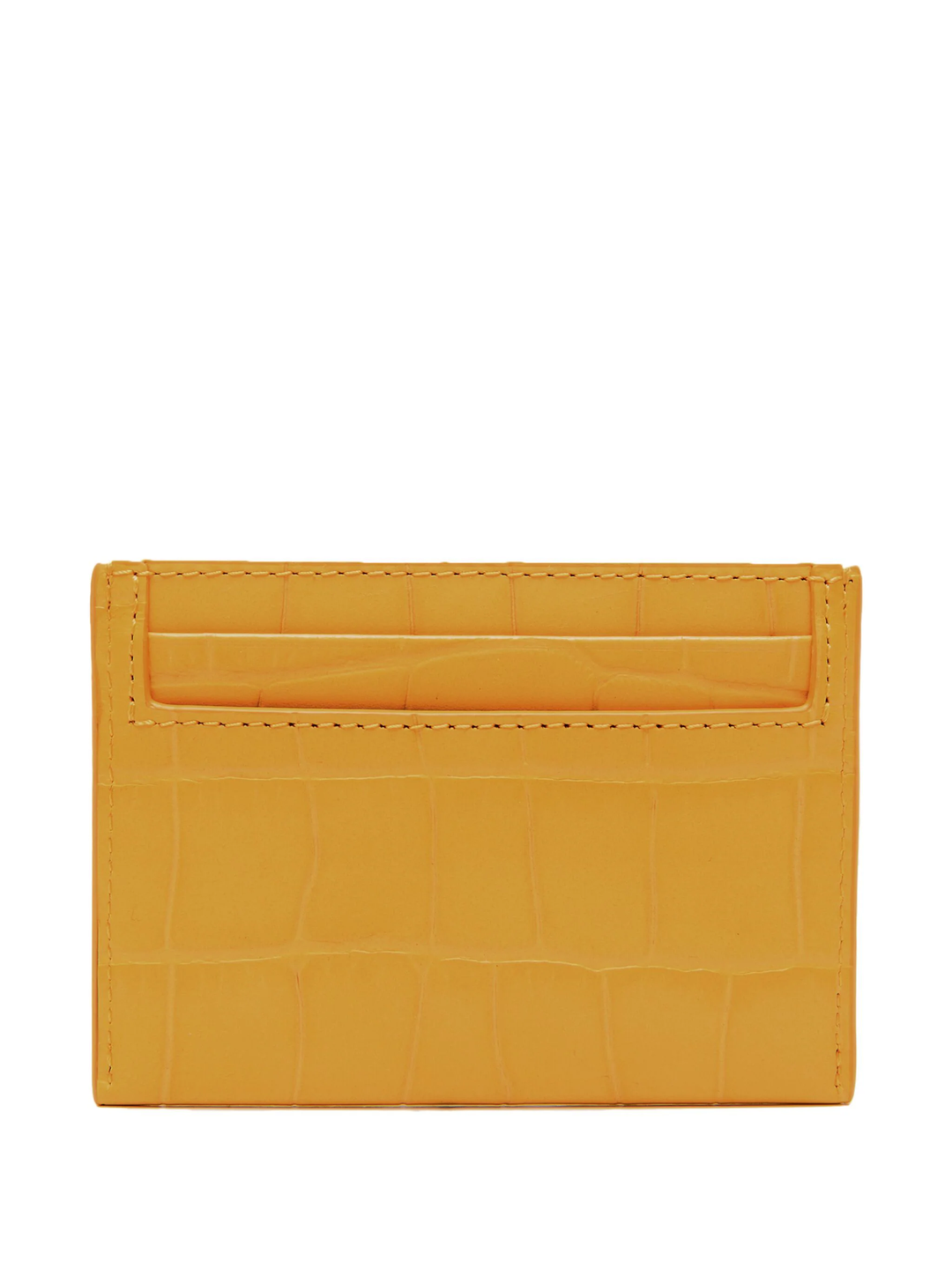 Credit Card Slip Yellow Matte Small Croc