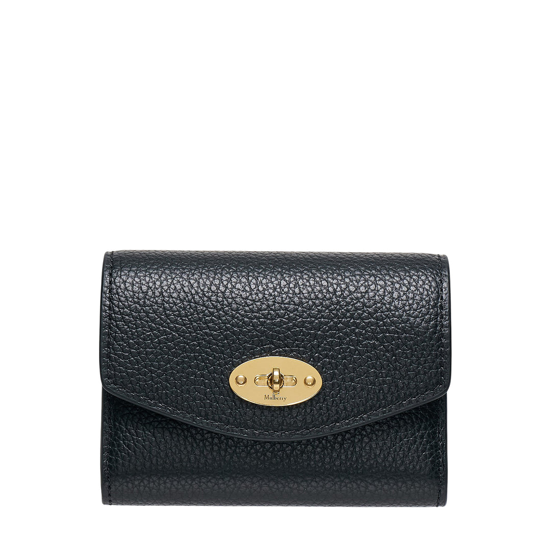 Darley Concertina Wallet Black Small Classic Grain