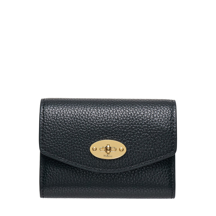 Darley Concertina Wallet Black Small Classic Grain