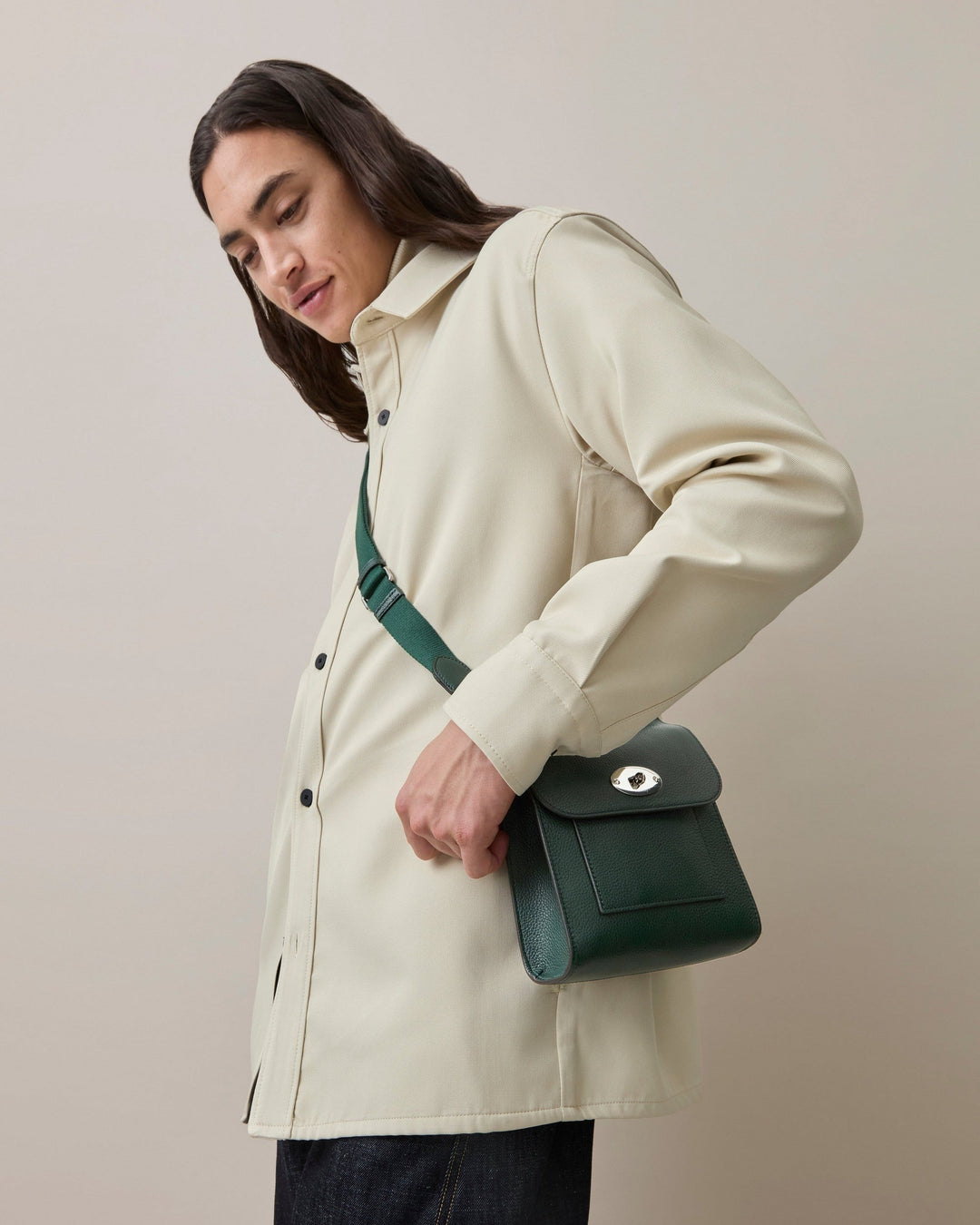 Small Antony Mulberry Green Small Classic Grain Leather