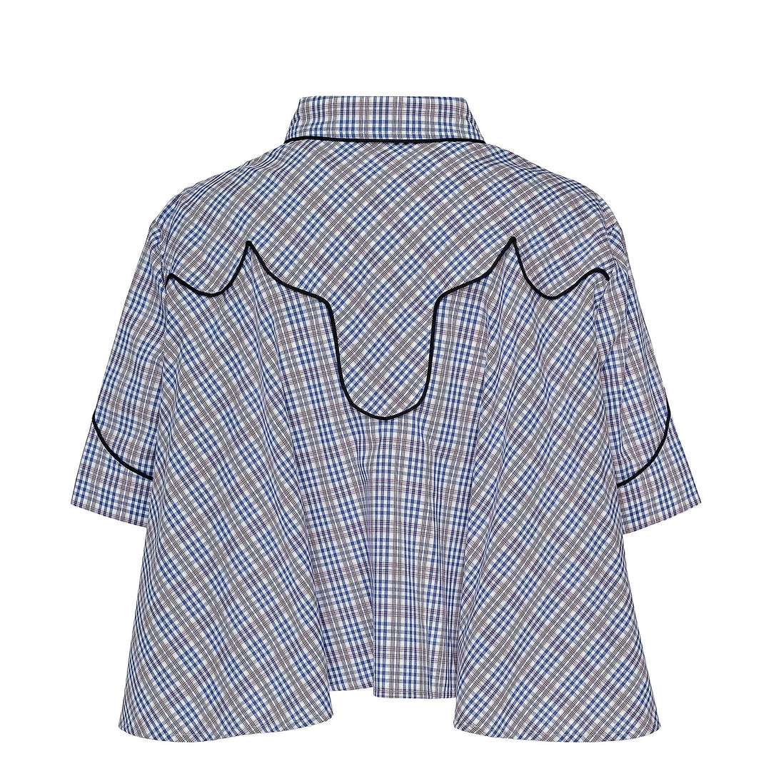 Check Western Pocket Crop Shirt