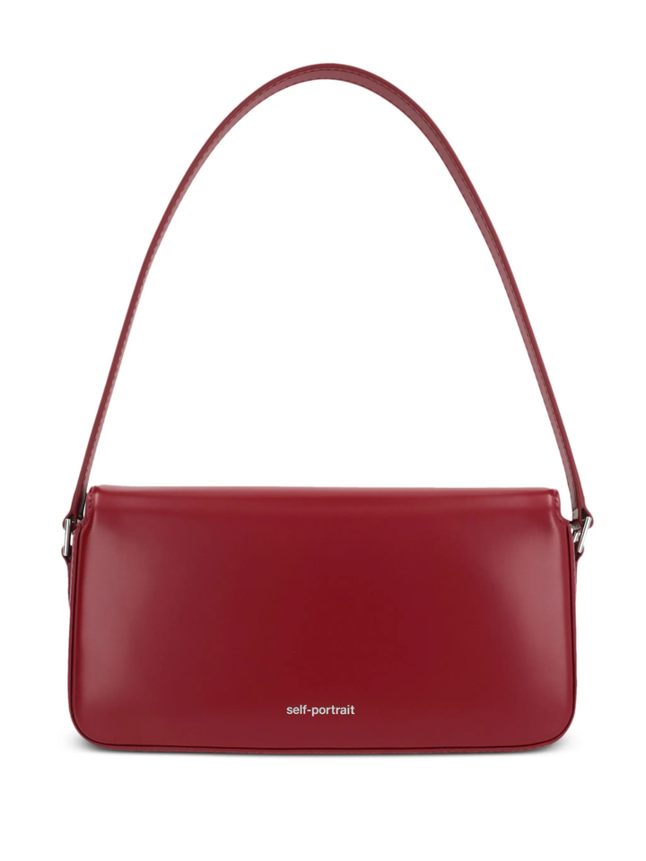 Burgundy Leather Baguette Bag