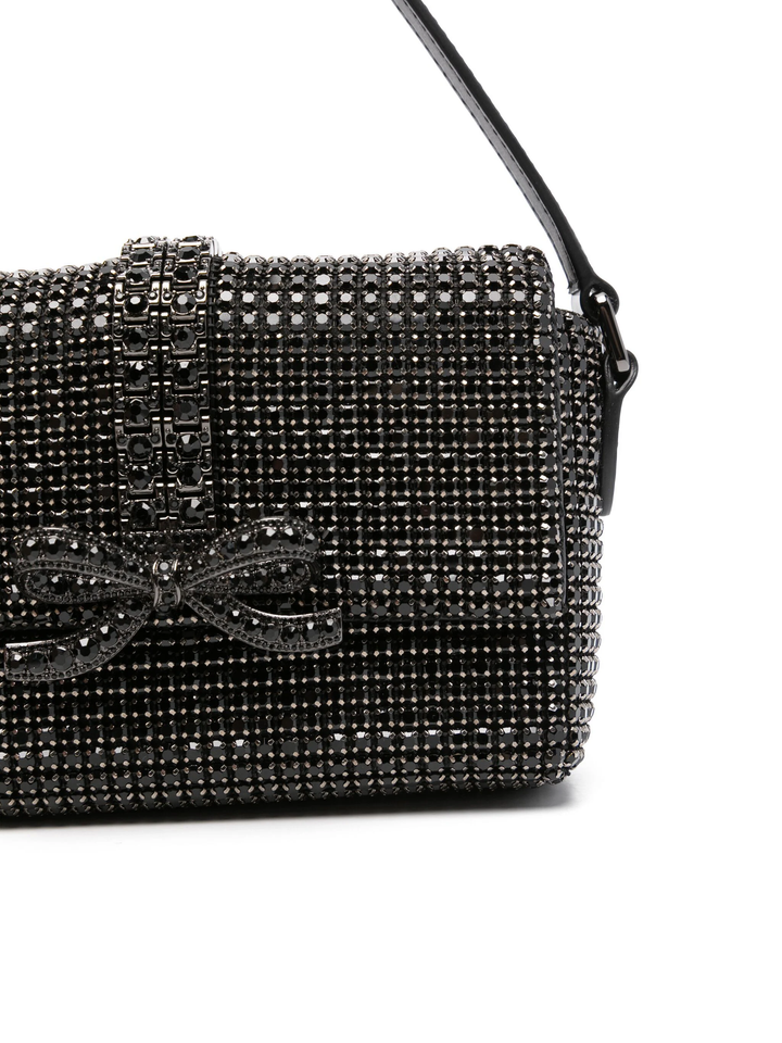 Black Rhinestone Chainmail Micro Bag