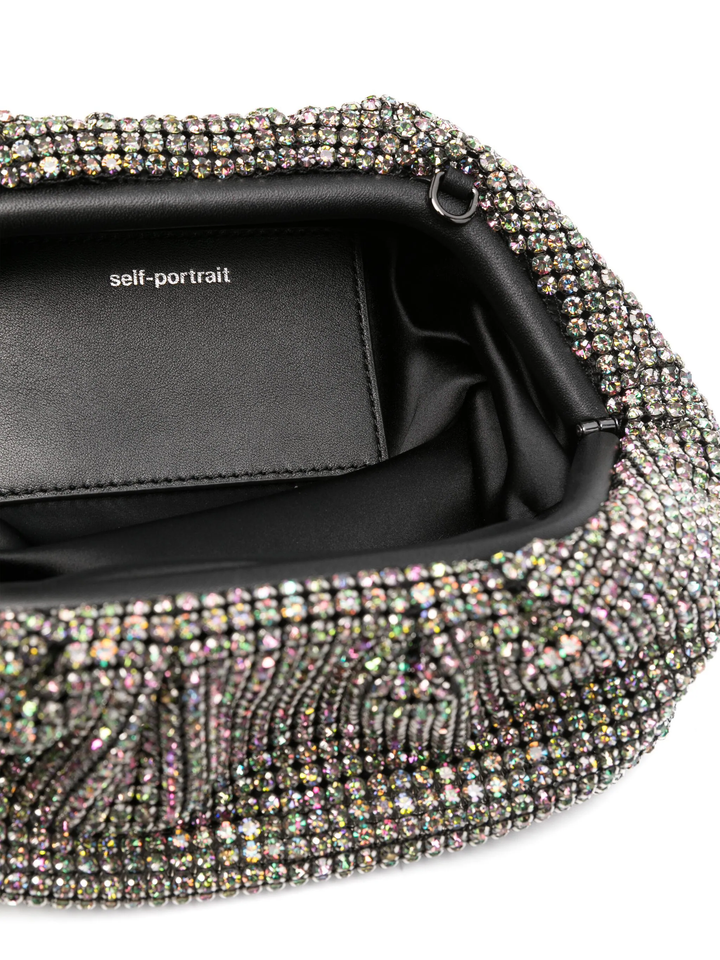 Multi Rhinestone Chainmail Clutch Bag