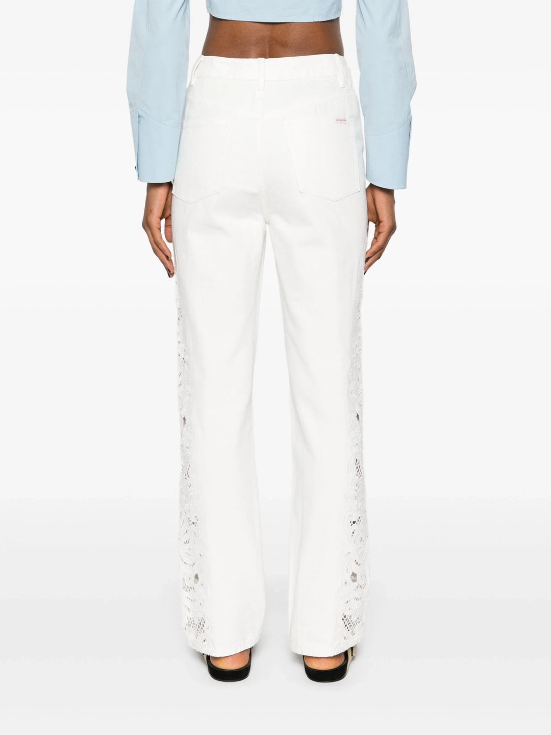 White Cutwork Denim Jeans