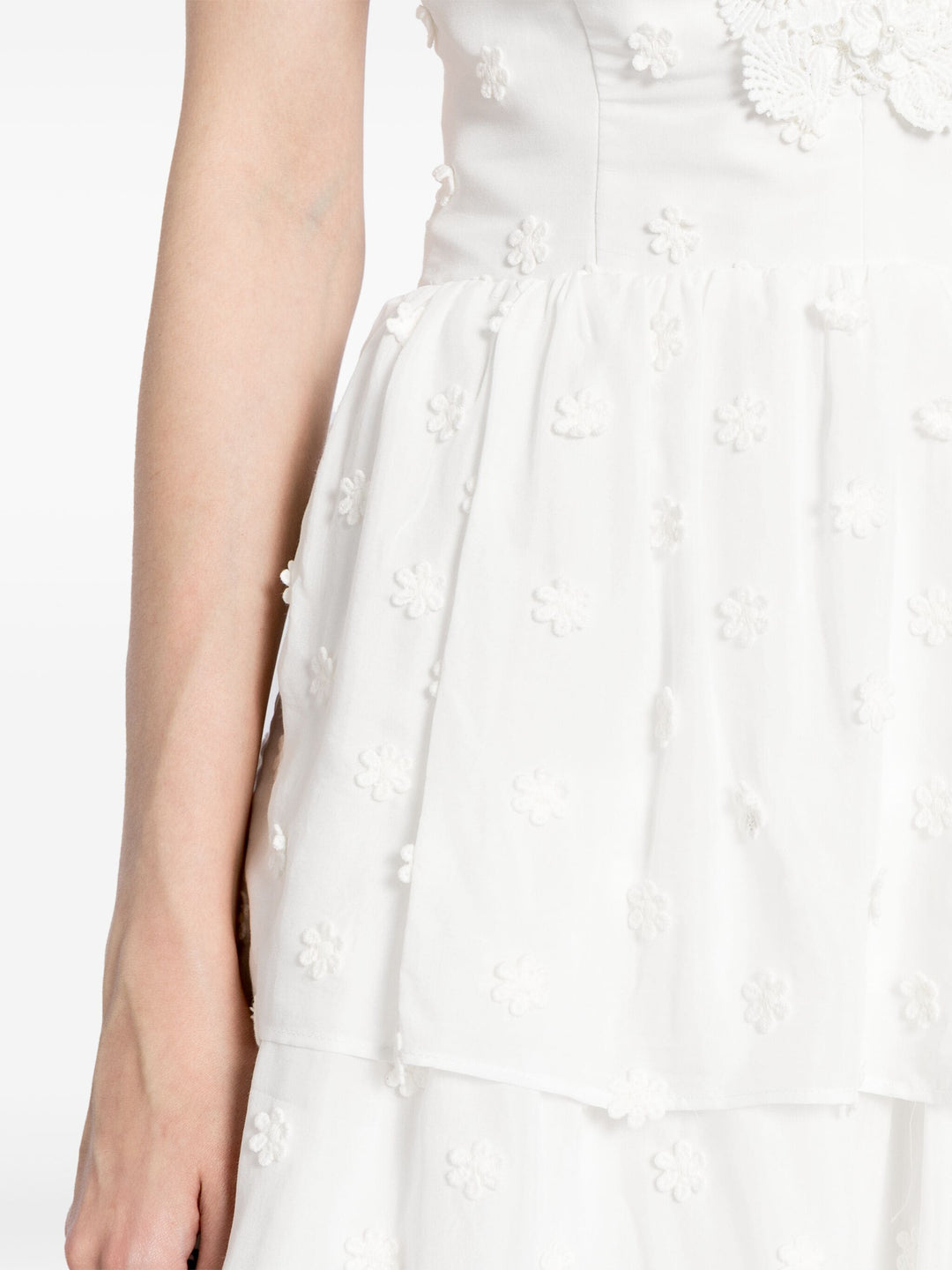 White Cotton Tie Back Midi Dress