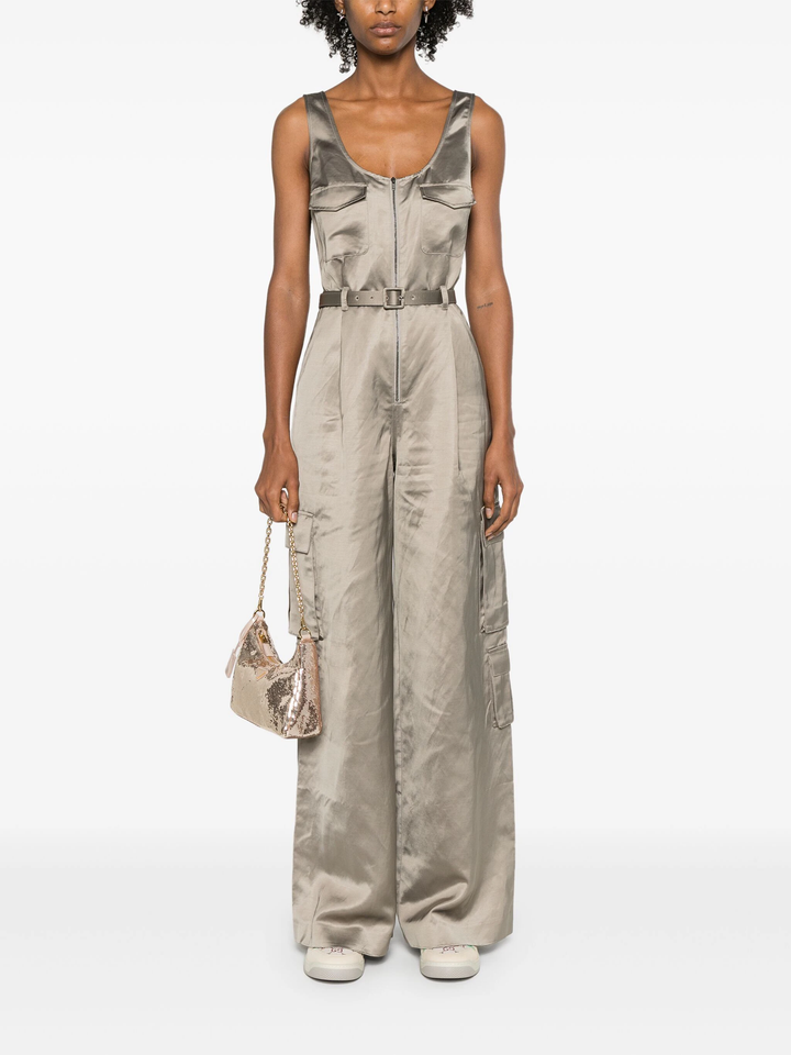 Beige Satin Jumpsuit