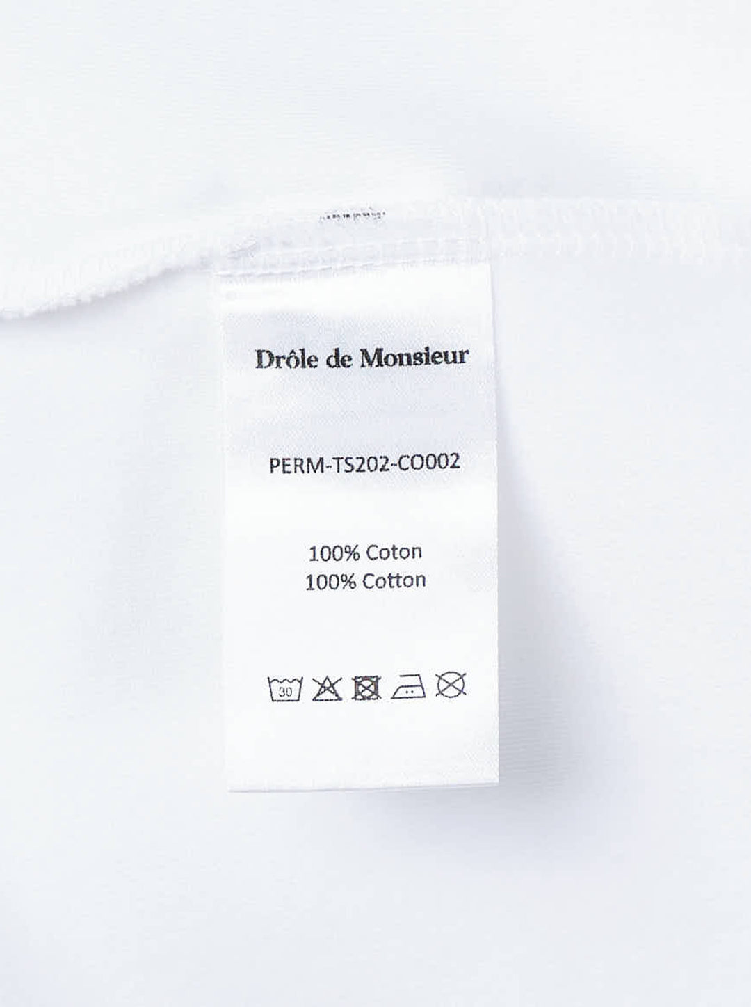 Drôle de Monsieur Classic Slogan Tee in white with 'Not From Paris, Madame' chest print, relaxed oversized fit with crew neck and short sleeves - view 4