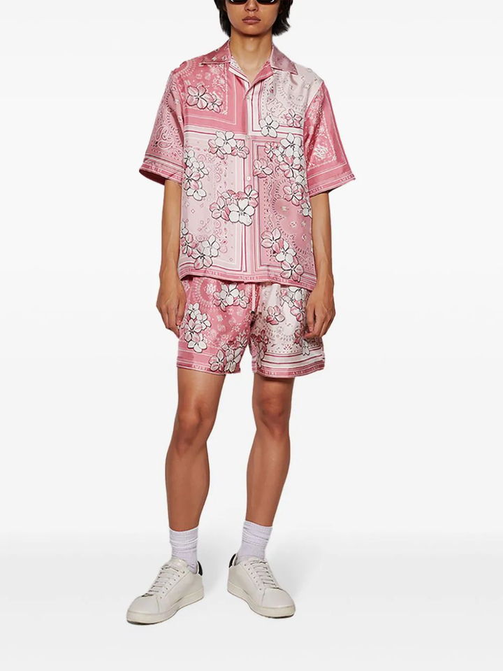 Bandana Floral Bowling Shirt