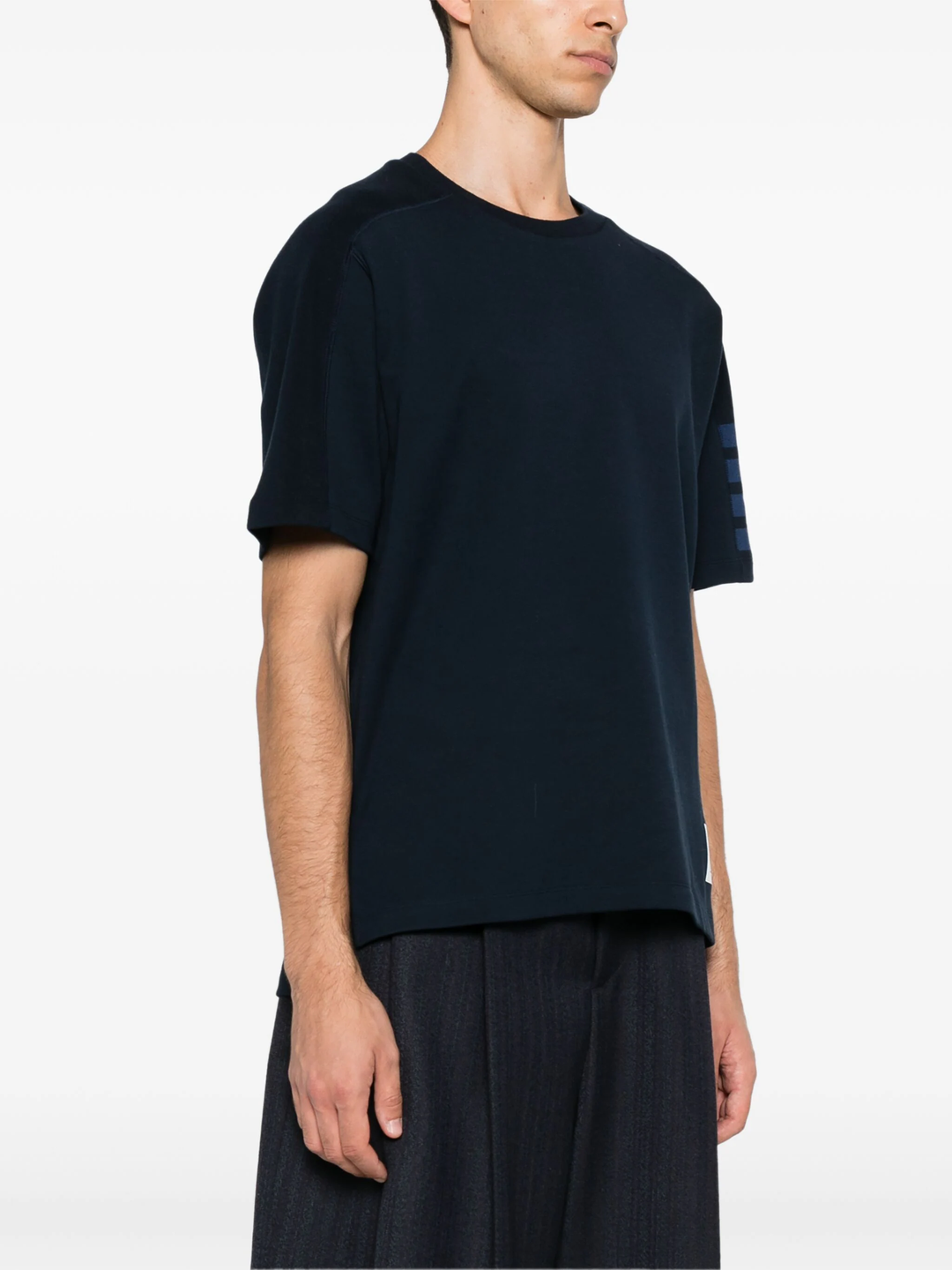 Short Sleeve Tee With 4 Bar Stripe Men