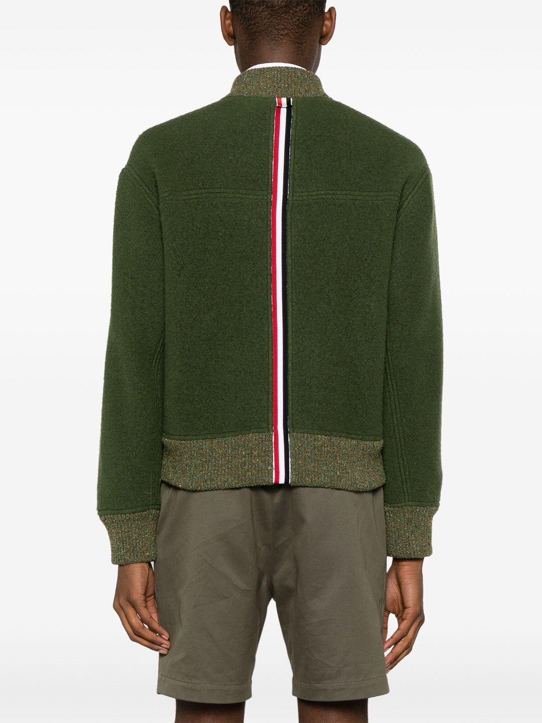 Bomber With Rwb Stripe In Wool Men