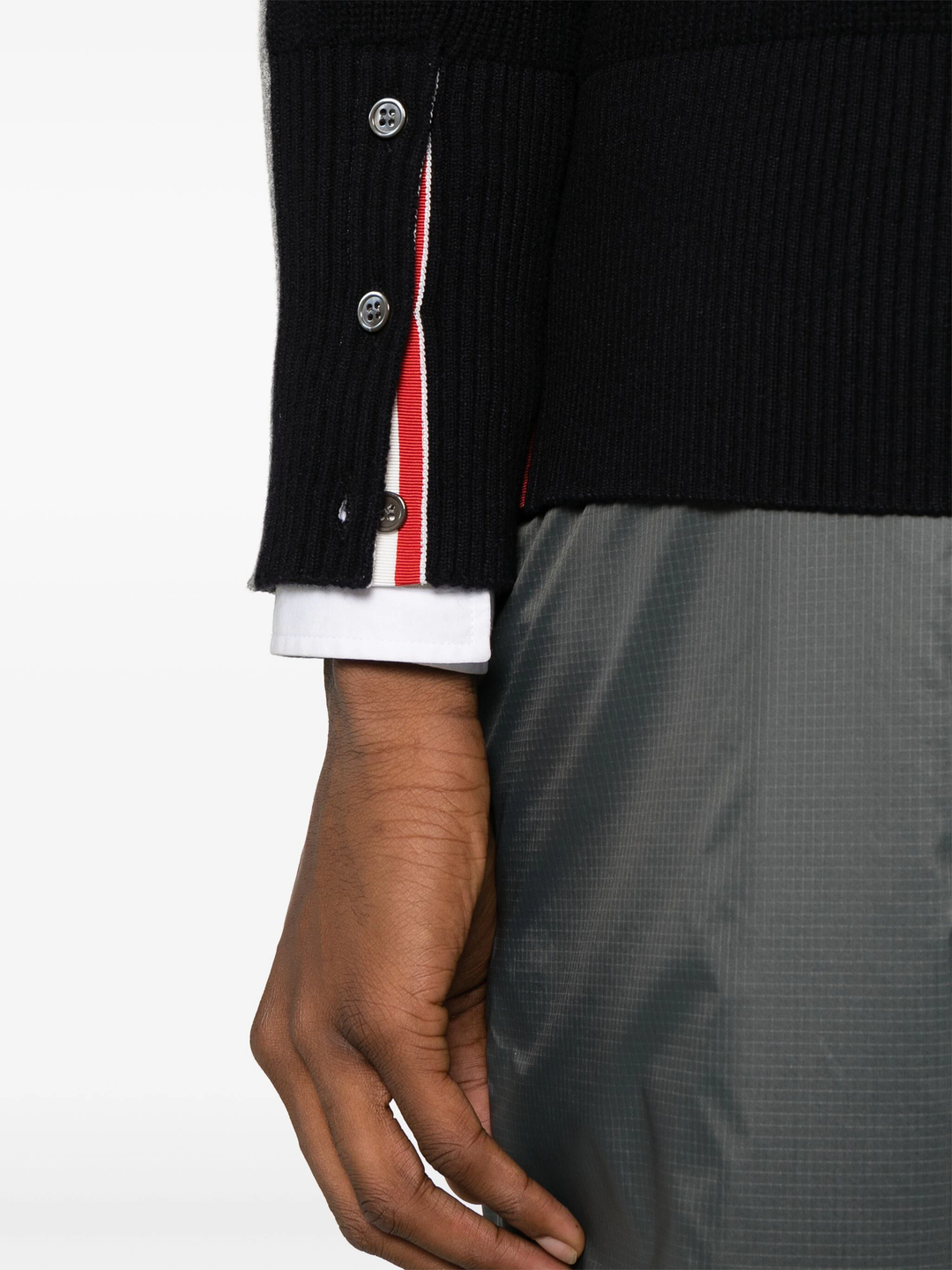 Merino Wool 2 In 1 Half 4-Bar Cardigan Men