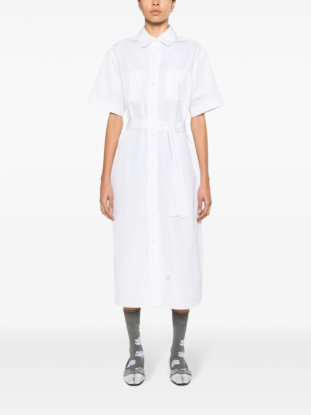 Solid Poplin Midi Shirt Dress Women