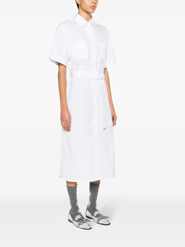 Solid Poplin Midi Shirt Dress