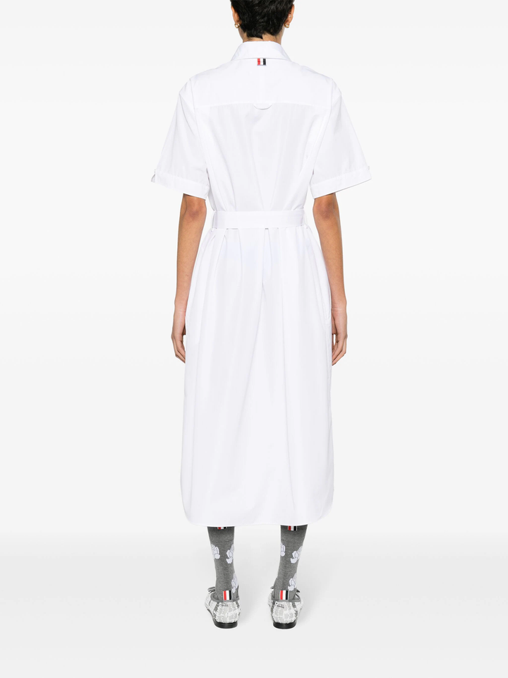 Solid Poplin Midi Shirt Dress Women