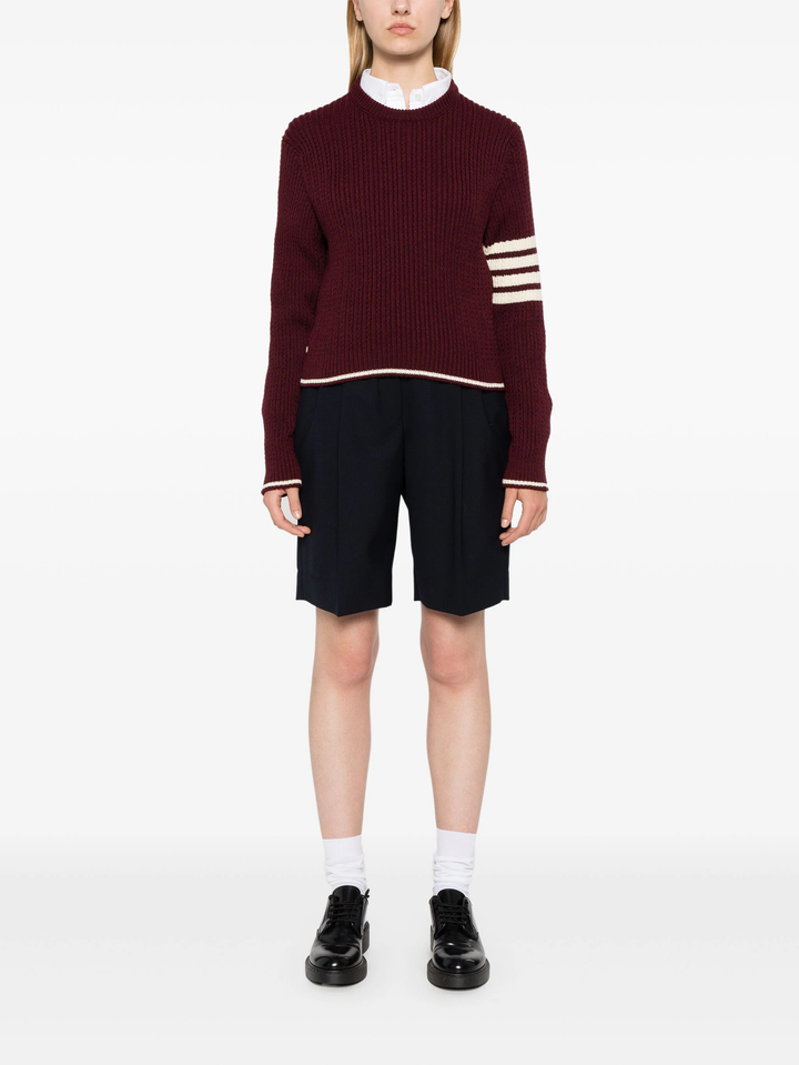 Baby Cable Cropped Crew Neck Top Women