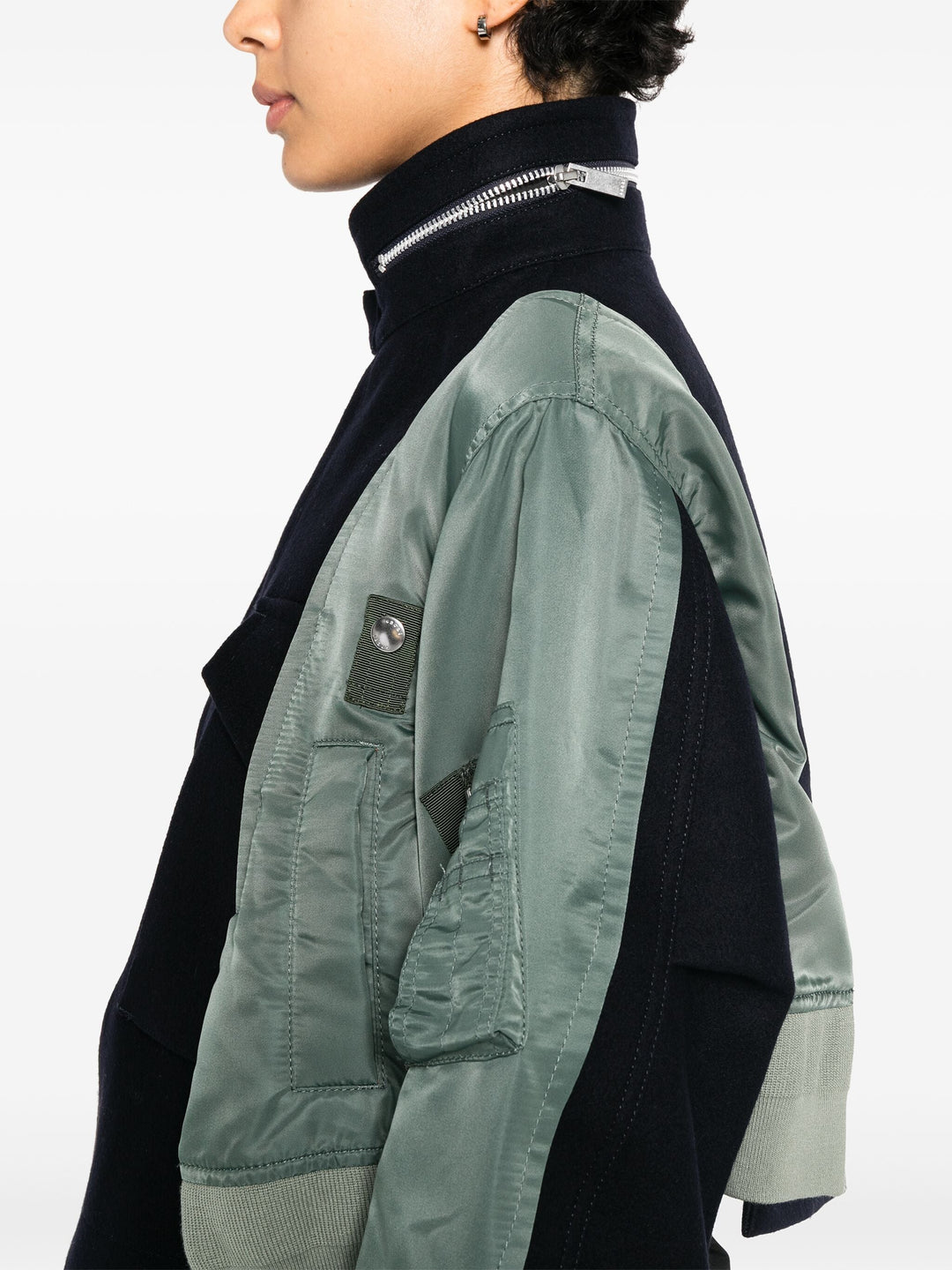 Wool Melton x Nylon Twill Jacket