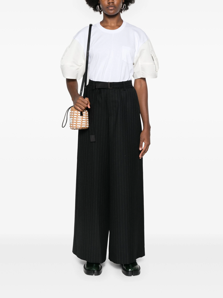 Chalk Stripe Pants Elastic Waist