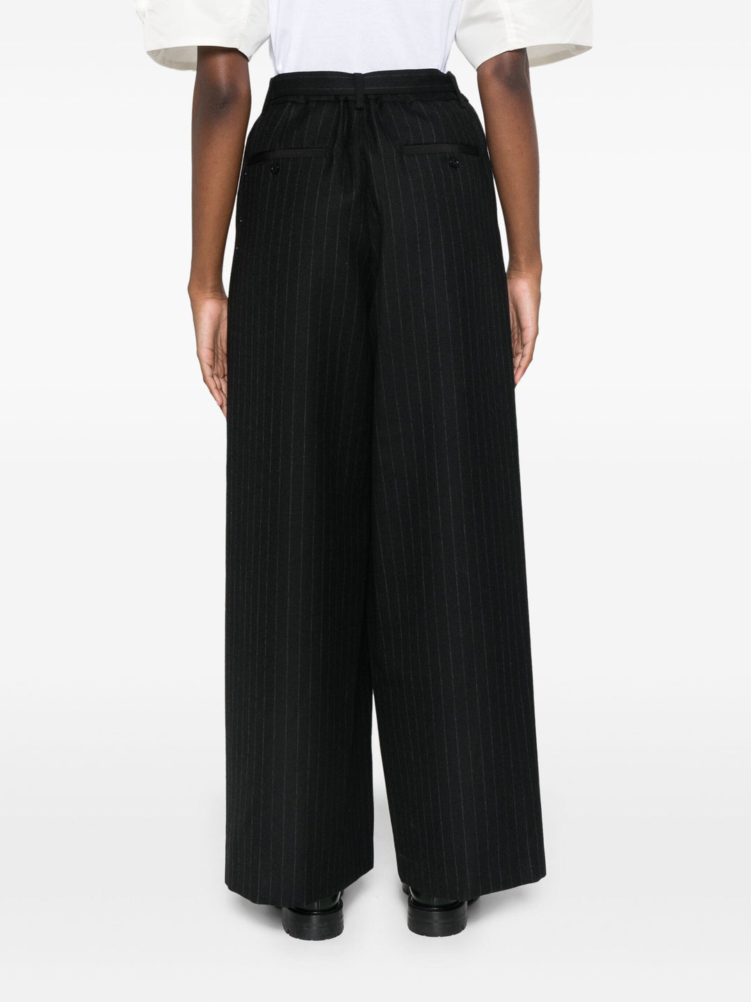 Chalk Stripe Pants Elastic Waist