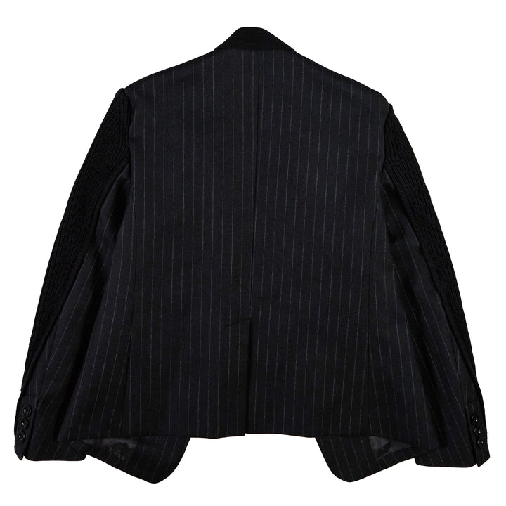 Chalk Stripe x Knit Cardigan