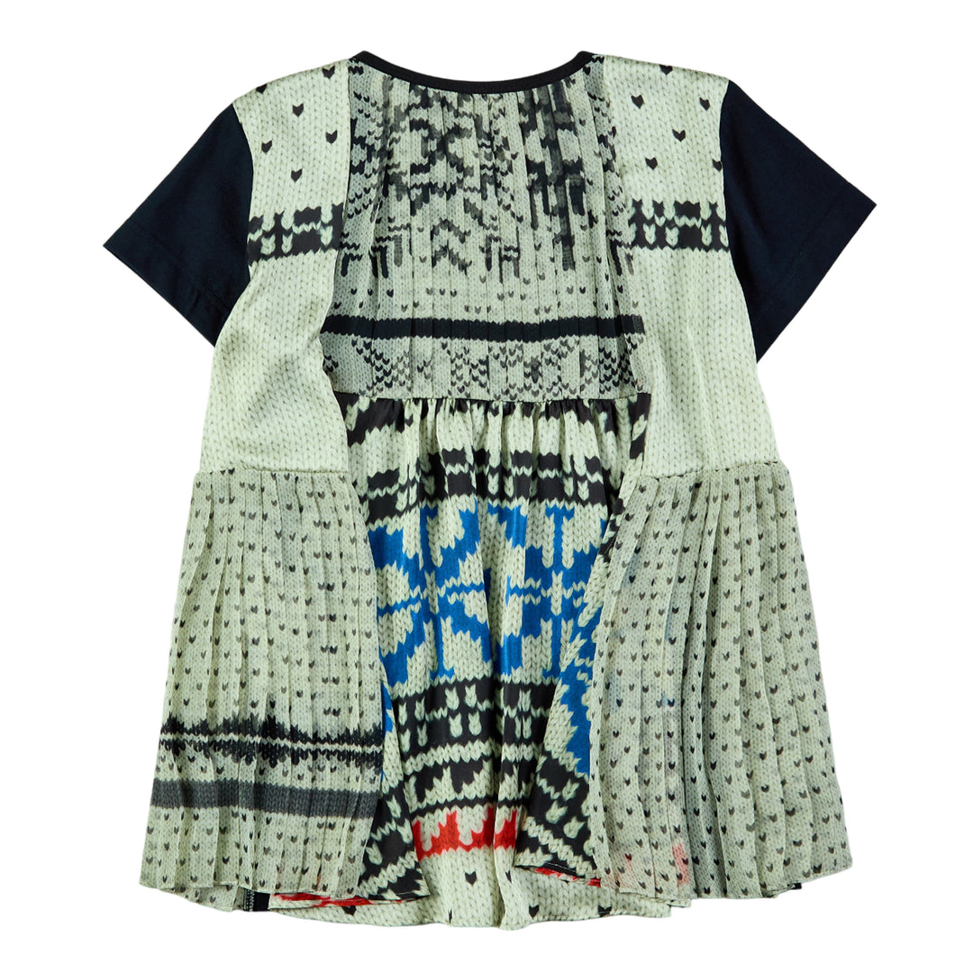 Pattern Knit Print Cotton Jersey Tee