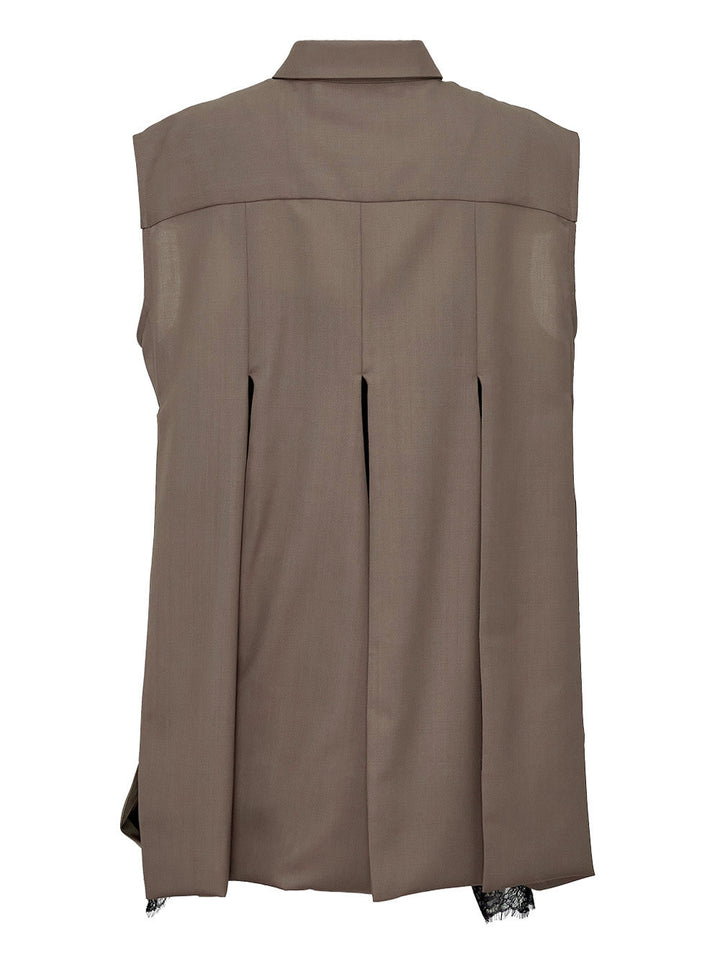 Chiffon Mix Suiting Shirt