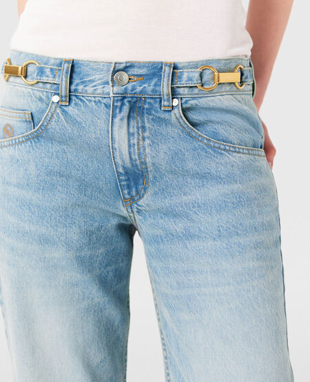 Vintage Blue Hardware Detailed Jeans