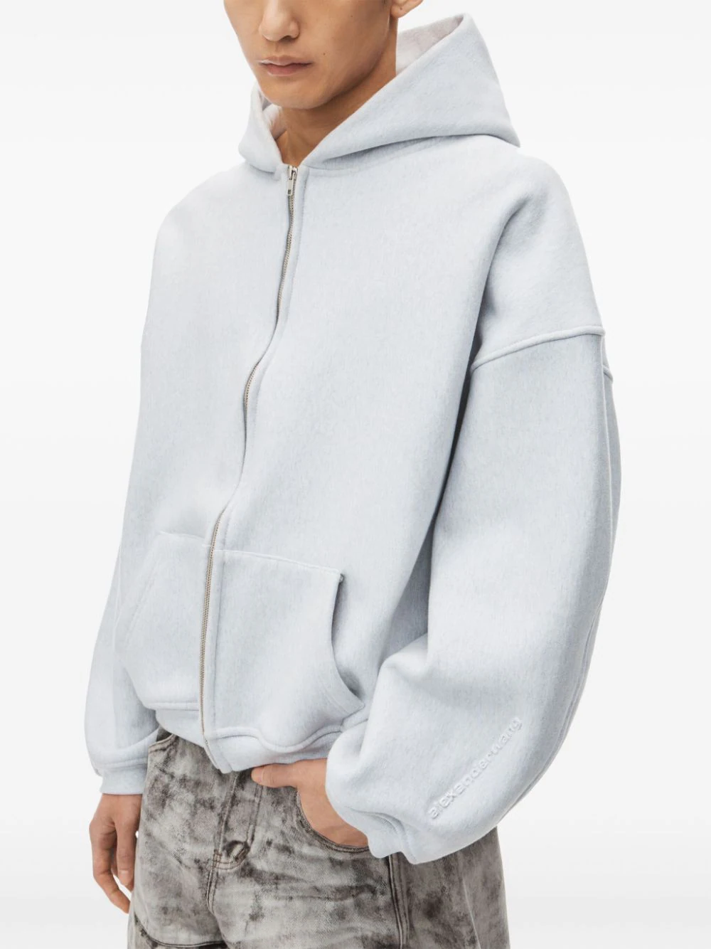 Oversized Logo Embroidered Hoodie In Cotton