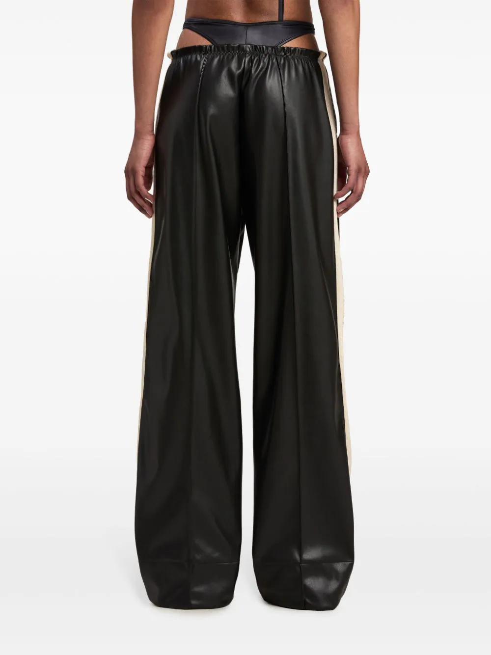 Leather Effect Track Loose Pants