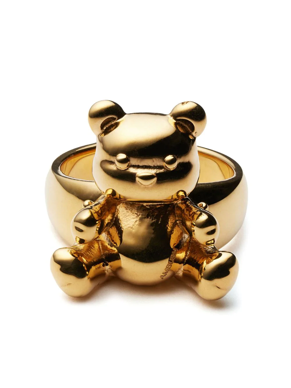 Inflated Teddy Bear Ring Gold