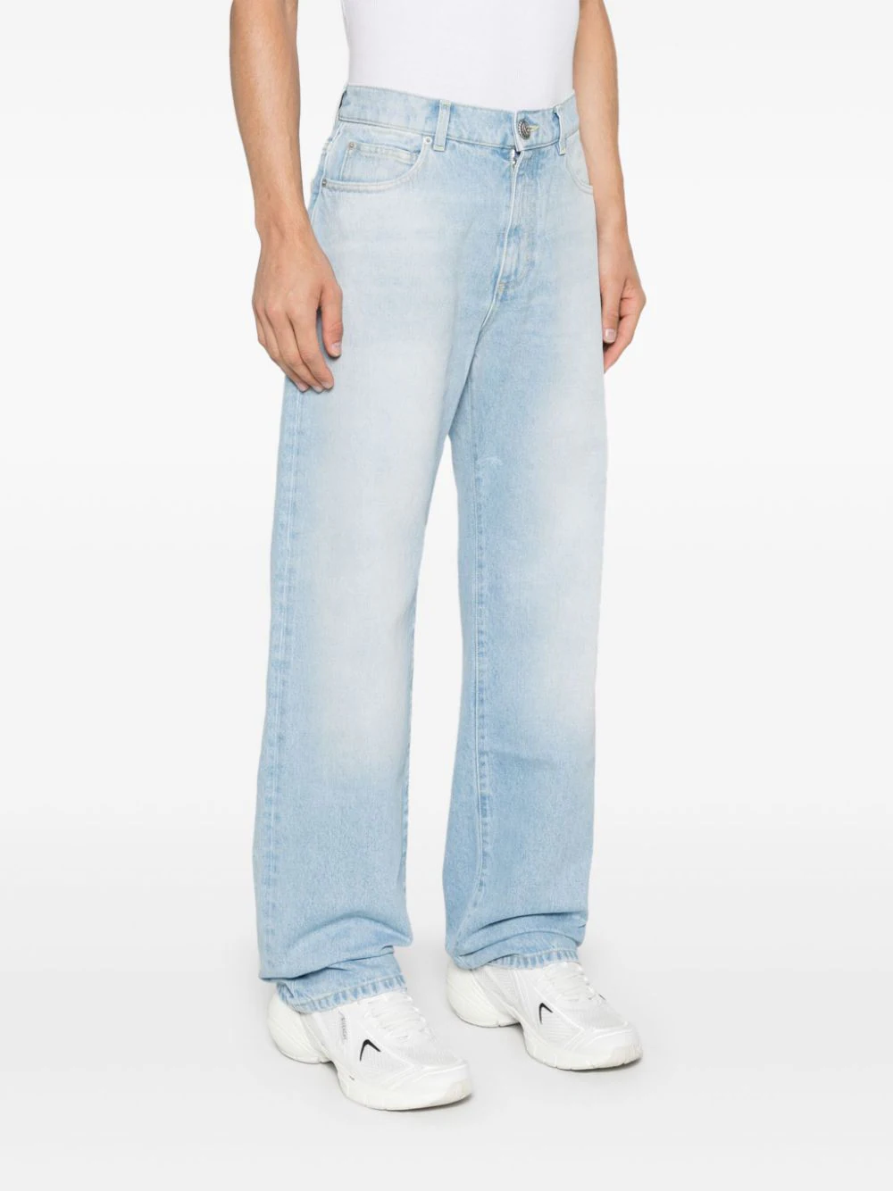 Loose Denim Pants Blue Wash