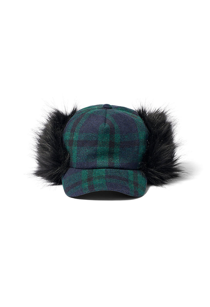 Tartan Faux Fur Earflap Cap