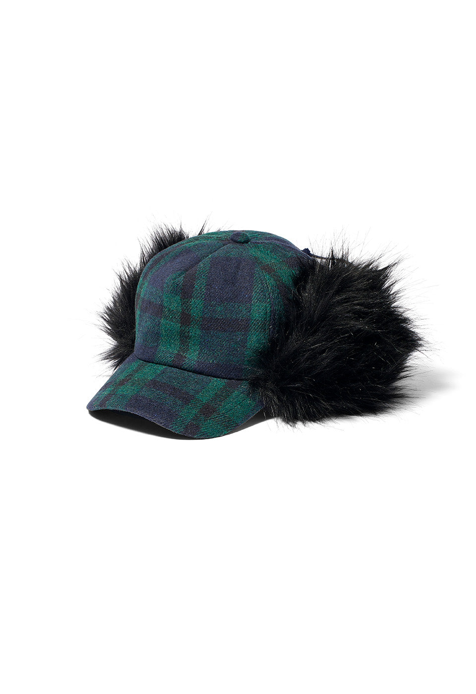 Tartan Faux Fur Earflap Cap