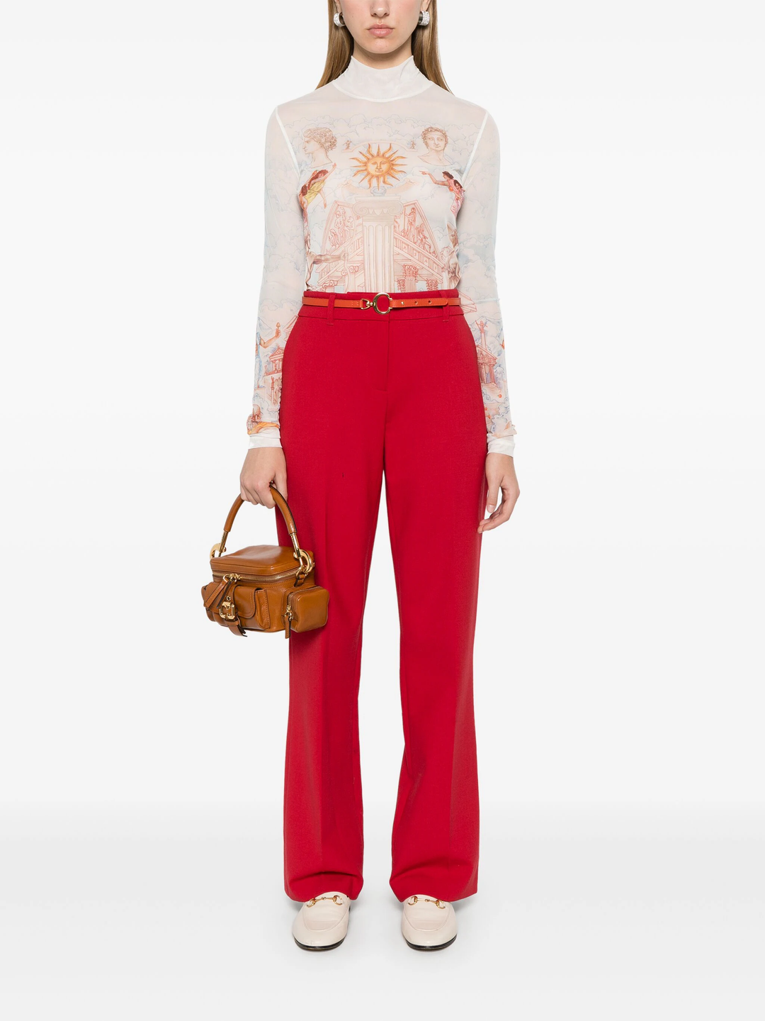 Womens Printed Mesh Top