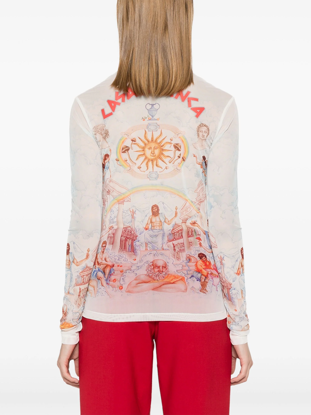 Womens Printed Mesh Top