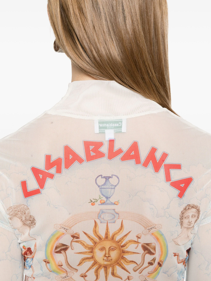 Womens Printed Mesh Top