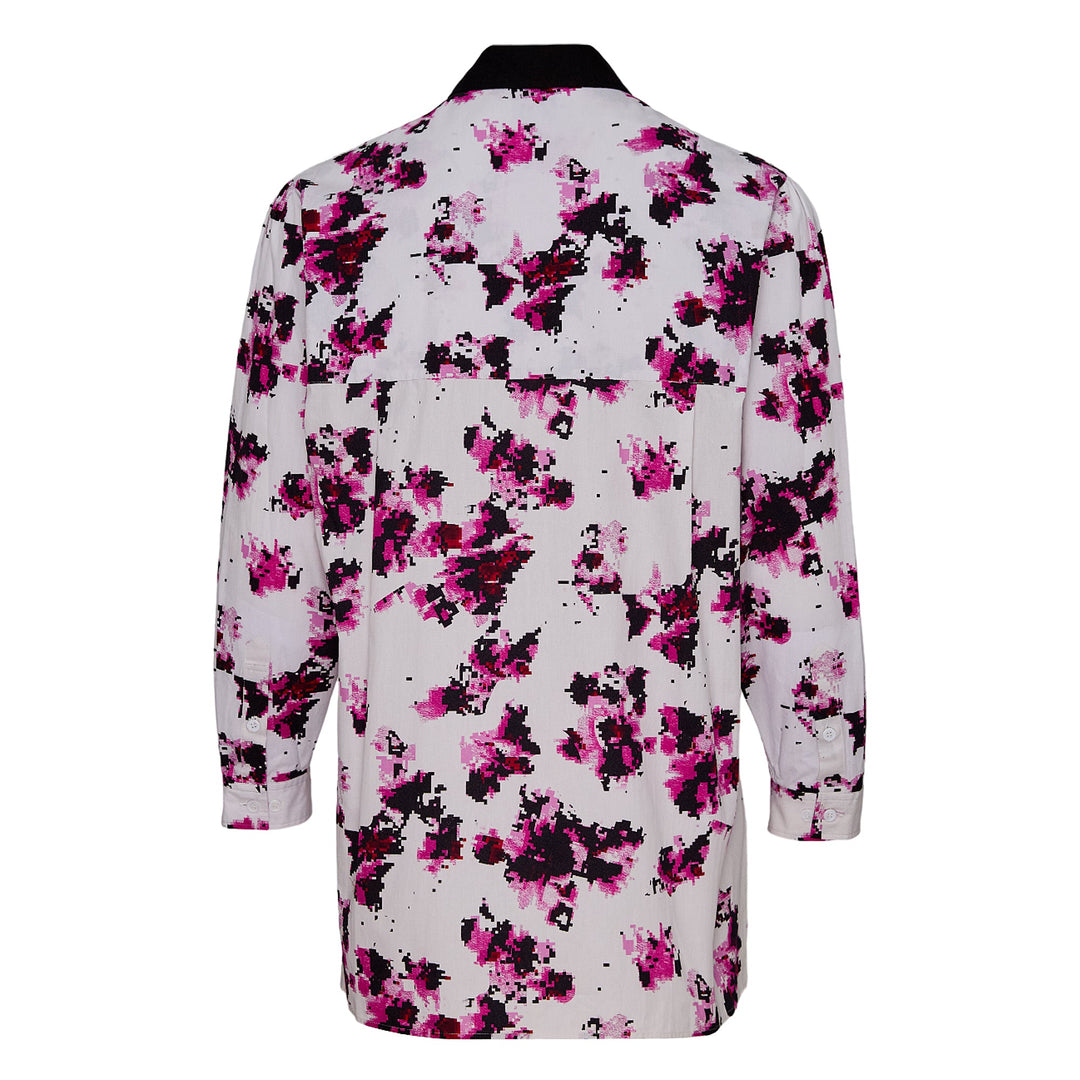 Broad Flower Print Big Blouse