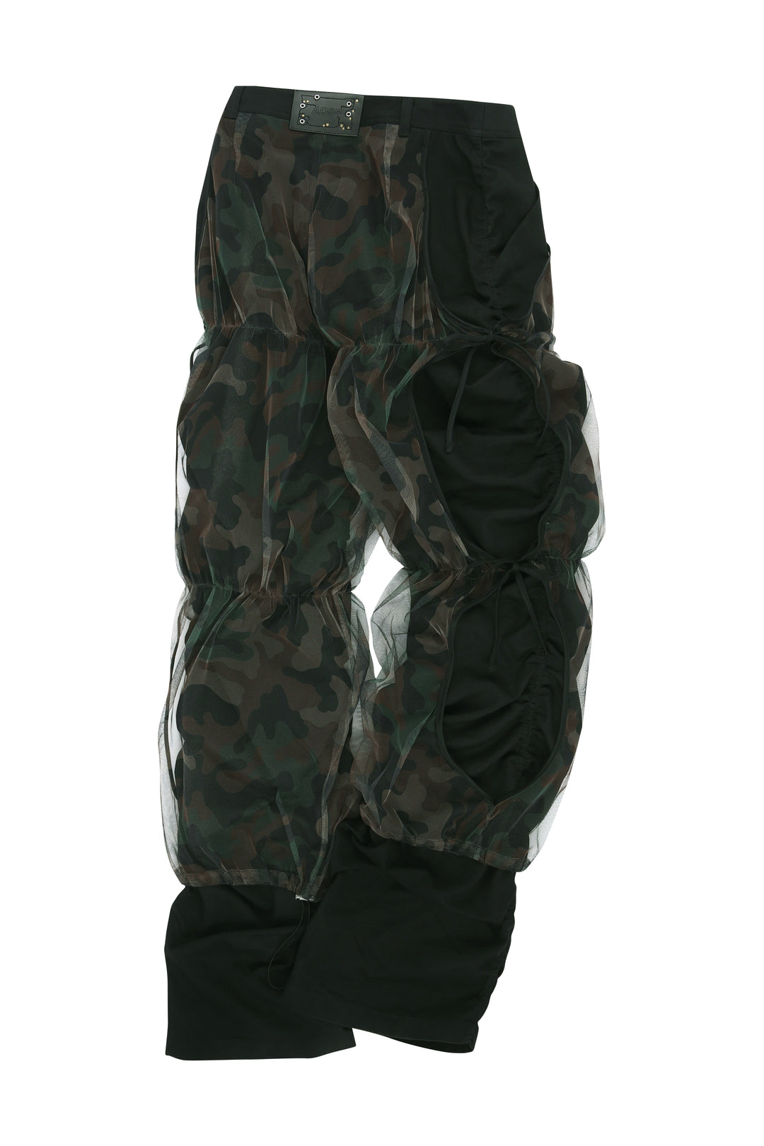 Camouflage Mesh Layered Tying Pants