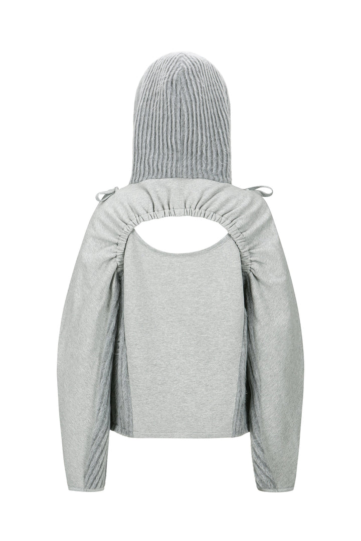 Essential Cut Out Shirring Hoodie